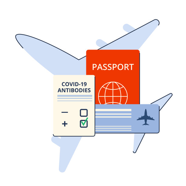 新常态。去流行病的旅行。疫苗接种的护照。Covid-19接种要求。向量图片下载