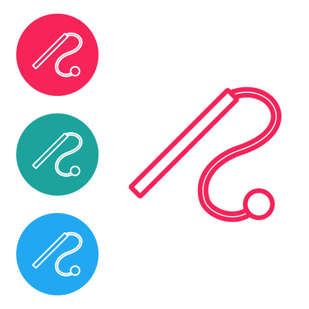 红色线宠物猫玩具图标孤立在白色背景。在圆形按钮中设置图标。向量图片下载