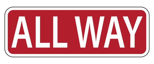 一路交通警告标志图片下载