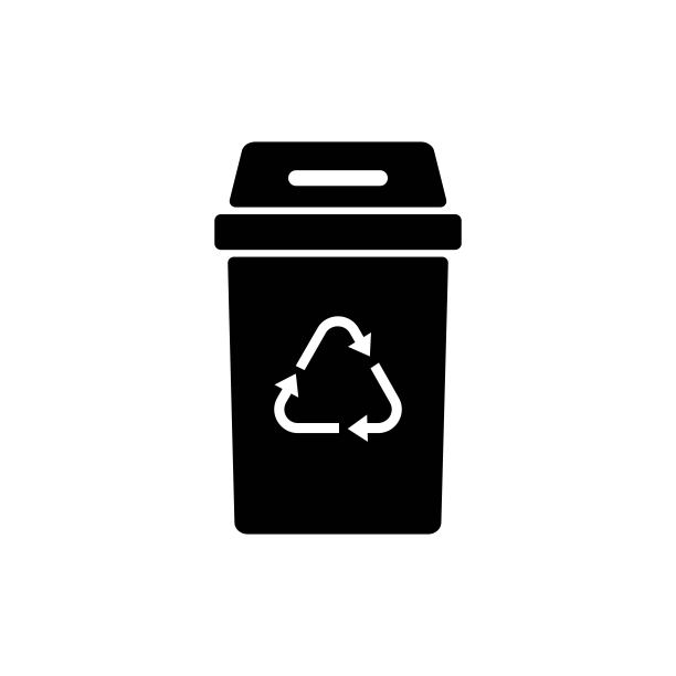 废物回收箱图标。用于有机、纸张、塑料、玻璃、金属等垃圾。向量EPS 10。在白色背景上隔离图片下载