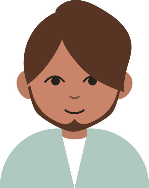 印度男子与胡子肖像卡通扁平图标图片下载