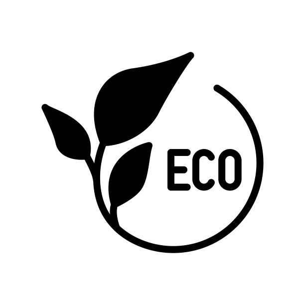 生态和有机平面矢量图标。标志为叶片图标，生态标志，生态符号和模板设计矢量插图在白色的背景图片下载