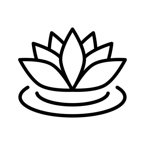 莲花图标。可用于网络和移动瑜伽冥想标志。矢量花卉标签的健康产业图片下载