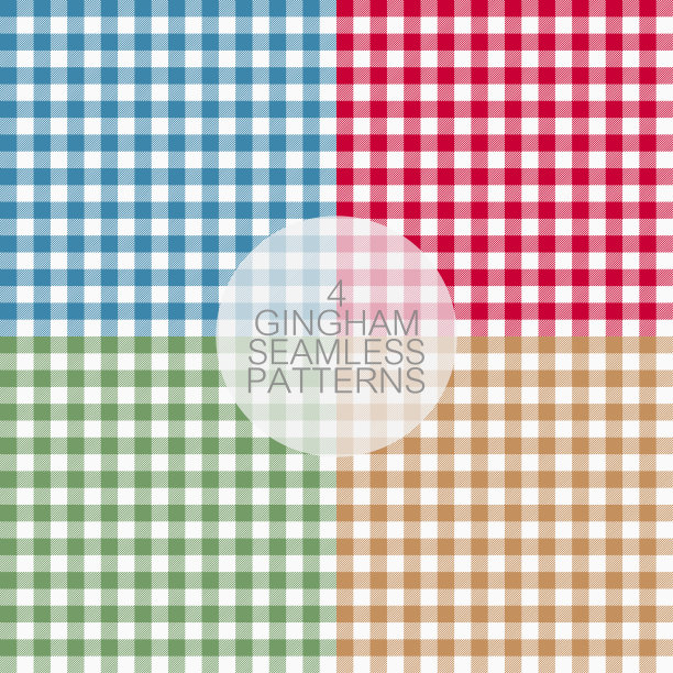 方格无缝图案套装。桌布纹理，格子图案的背景。衬衫、衣服的排版。向量。图片下载