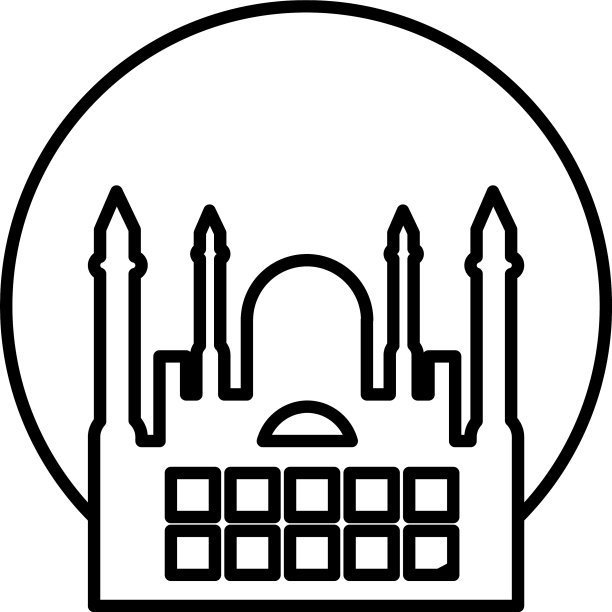 带有土耳其宫殿图标的装饰圆环图片下载