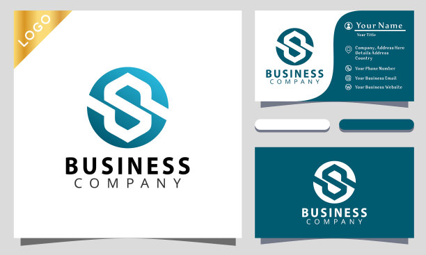 字母圈负空间彩色标志图片下载