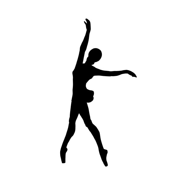 黑色芭蕾舞者剪影，芭蕾舞者矢量孤立的插图。图片下载