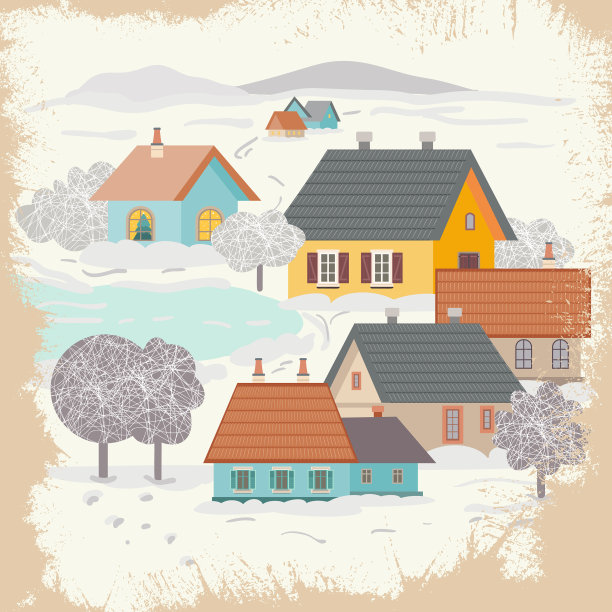 冬季的乡村景观图片下载