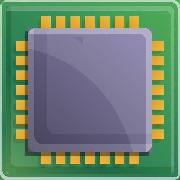 量子处理器图标卡通风格图片下载