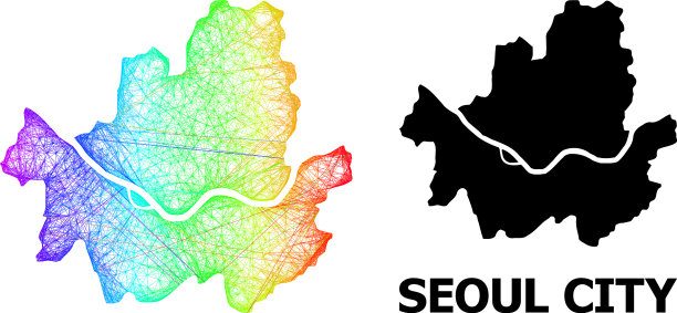 网络地图首尔市与频谱图片下载