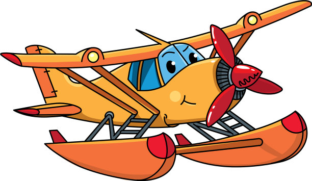 有趣的水上飞机与眼睛飞机图片下载