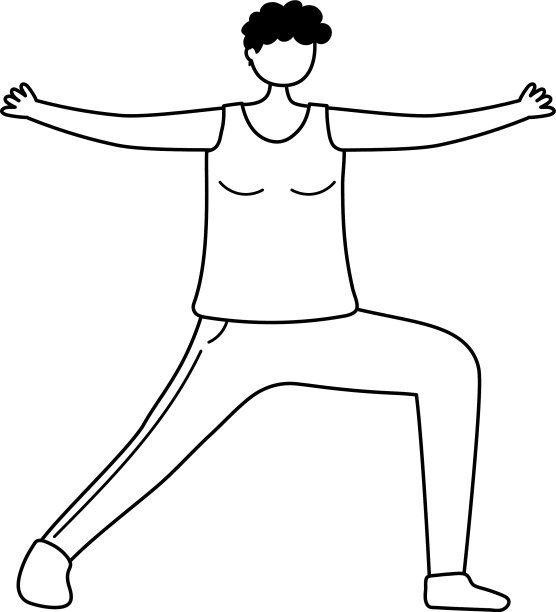 老年妇女卡通运动拉伸孤立图片下载