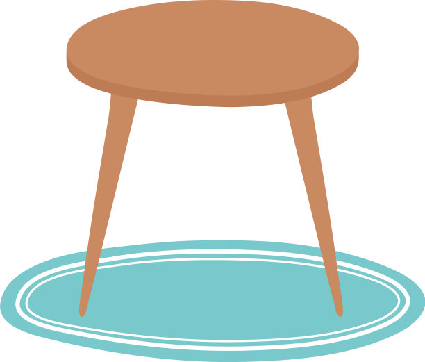 木制圆桌与地毯隔离设计图片下载