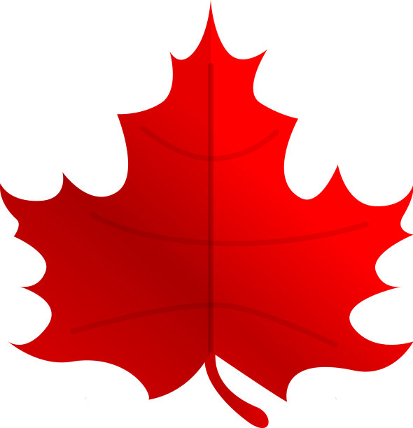 秋党红色枫叶图标卡通风格图片下载