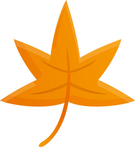 十月秋叶图标卡通风格图片下载