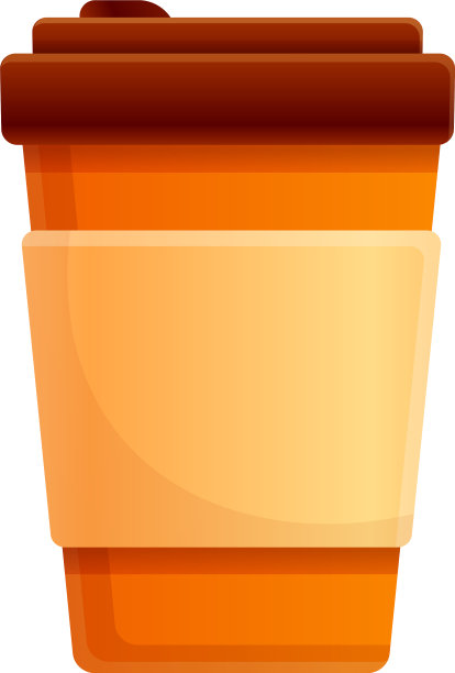 秋季热咖啡杯图标卡通风格图片下载