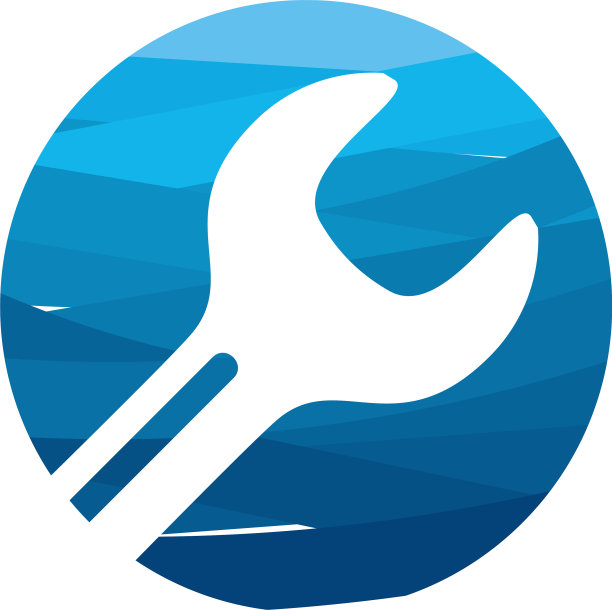 抽象圆形扳手标识设计概念图片下载