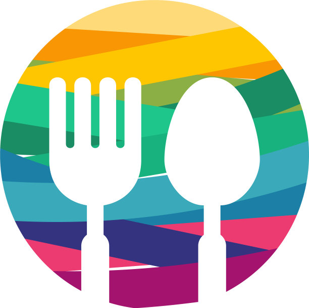 抽象圆形美食之星符号设计理念图片下载