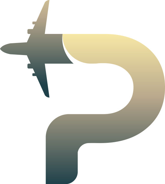 平面现代p最初旅行标志设计的概念图片下载