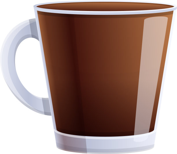 热咖啡杯图标卡通风格图片下载