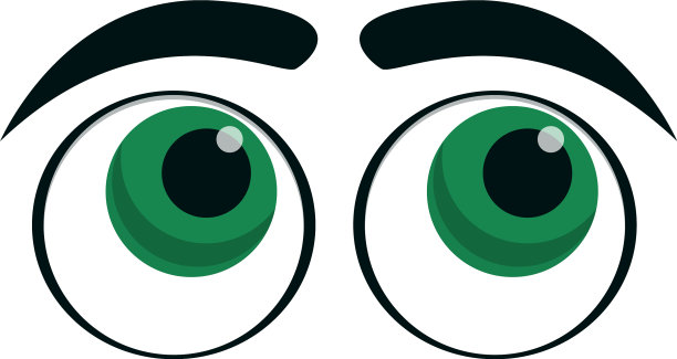 问题眼睛图标卡通风格图片下载