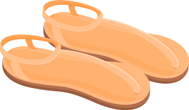 米色凉鞋图标卡通风格图片下载