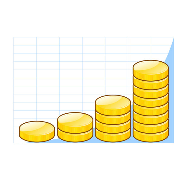 堆叠的金币图片的形式的一个上升的图表货币的概念图片下载