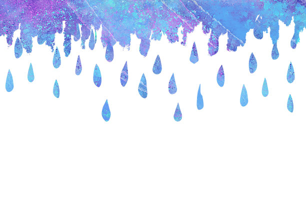 雨季6月水彩模板背景材料图标雨滴雨天图片下载