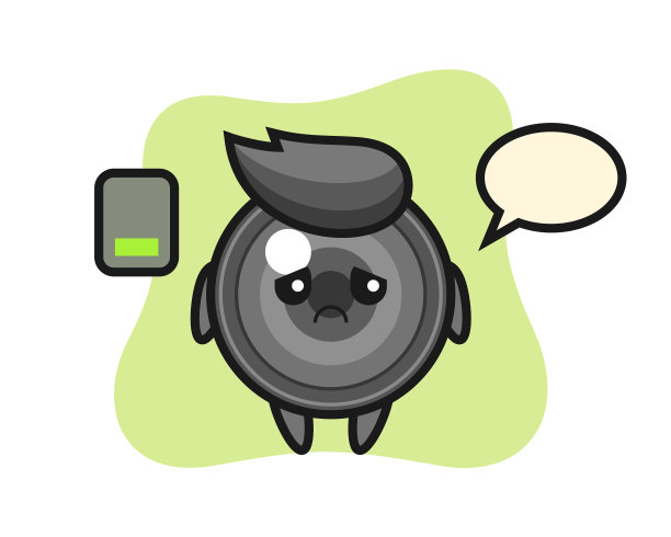 镜头吉祥物角色做一个疲惫的手势图片下载