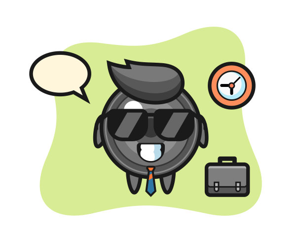 卡通吉祥物镜头为商人图片下载