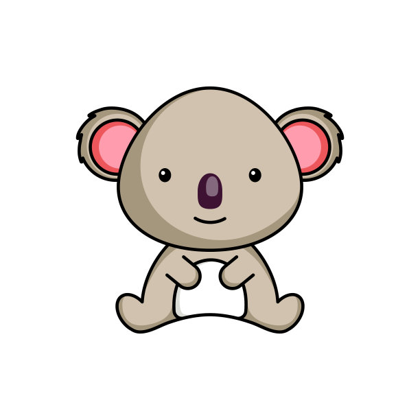 可爱的商业考拉图标上的白色背景图片下载