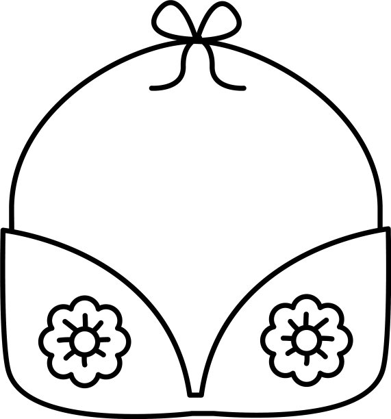 女性文胸与鲜花女权主义线条风格图标图片下载