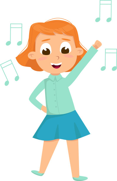 小女孩随着音乐跳舞唱歌图片下载