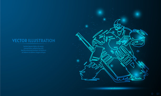 在深蓝色的背景上发光的曲棍球图片下载