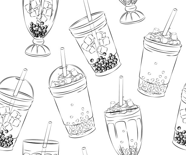 无缝图案香甜可口的奶昔图片下载