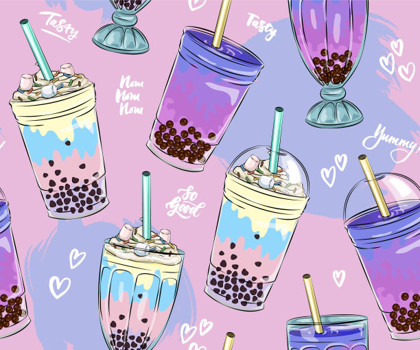 无缝图案香甜可口的奶昔图片下载