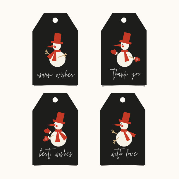 圣诞雪人标签图片下载