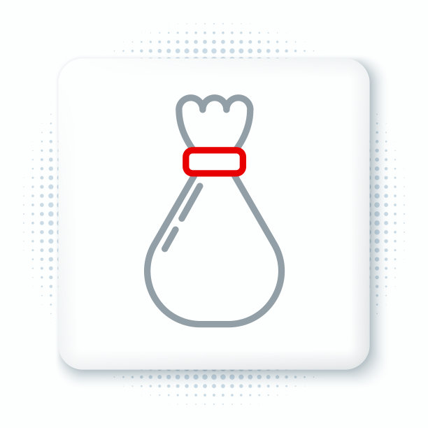 线垃圾袋图标孤立的白色背景图片下载