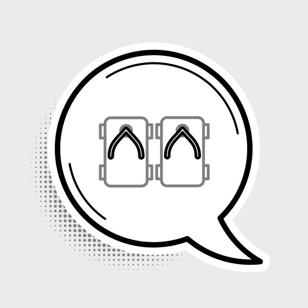 Line geta传统日本鞋的图标孤立图片下载