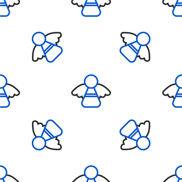 行圣诞天使icon孤立无缝图片下载