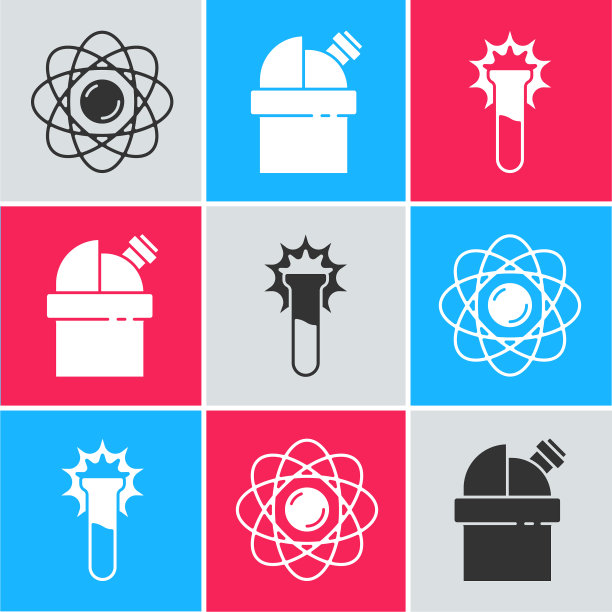 设置原子天文台和试管图片下载