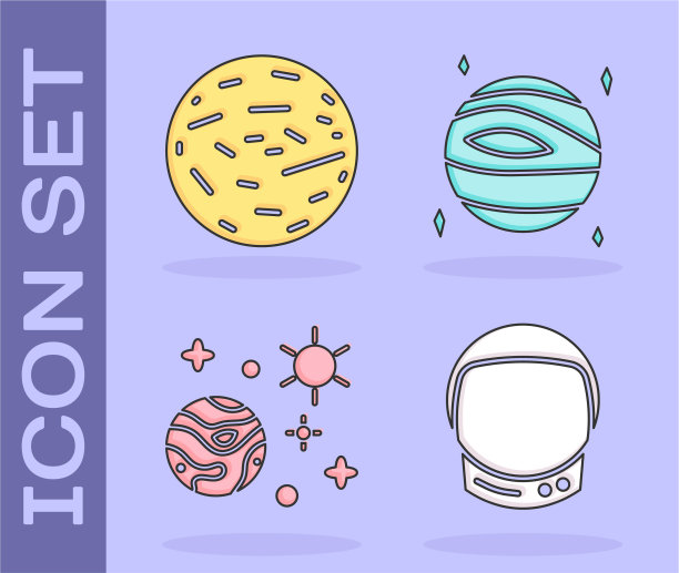 设置宇航员头盔行星金星空间和图片下载