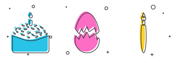 设置复活节蛋糕和蜡烛、破蛋和油漆图片下载