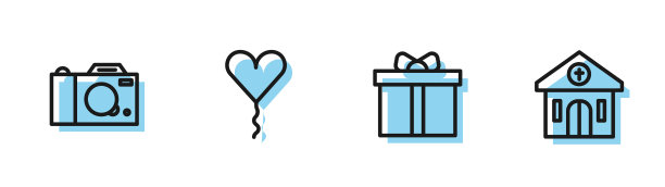 套装线礼品盒照片相机气球形式图片下载