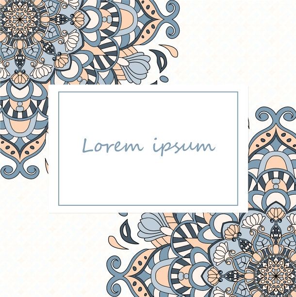 贺卡与曼荼罗阿拉伯贝壳或纳图片下载