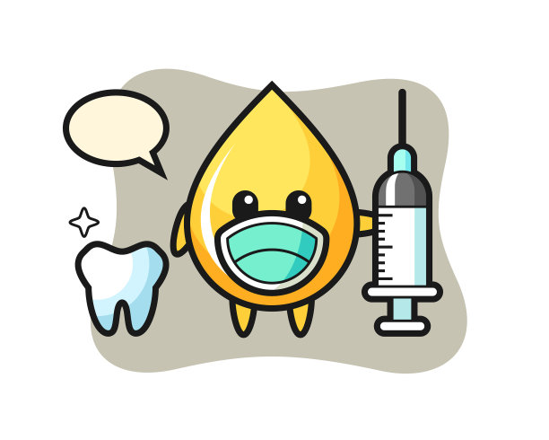 吉祥物角色蜂蜜滴作为一个牙医图片下载