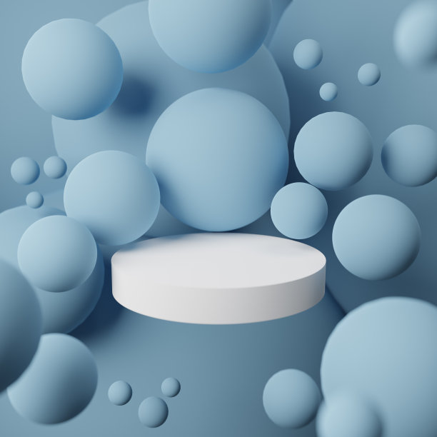 三维渲染的抽象球体和复制空间。方形产品覆盖与地方的产品放置或模型。图片下载