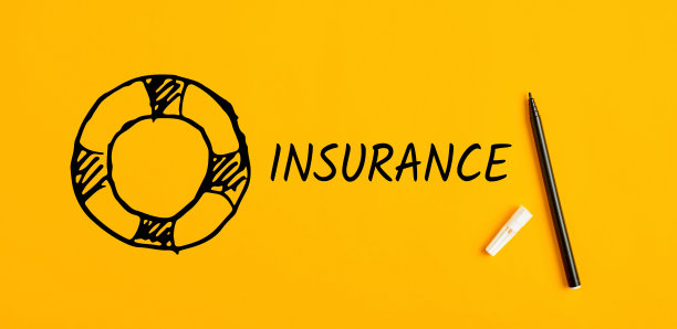 手写的文字保险与手绘的救生或救生圈草图图片下载