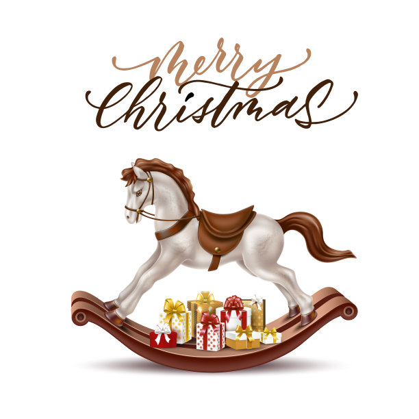 逼真的摇摆马复古3d玩具图片下载