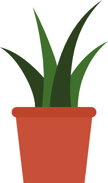 室内植物在陶瓷花盆孤立的图标图片下载